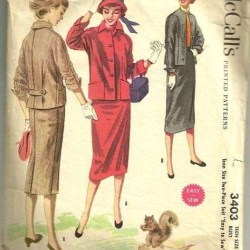 3403 1955 MCC TEEN EZ SEW 2 PC SUIT JACKET,SKIRT PATTERN 14 32